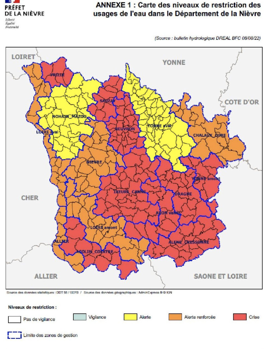 CARTE INFO EAU 10 AOUT 2022